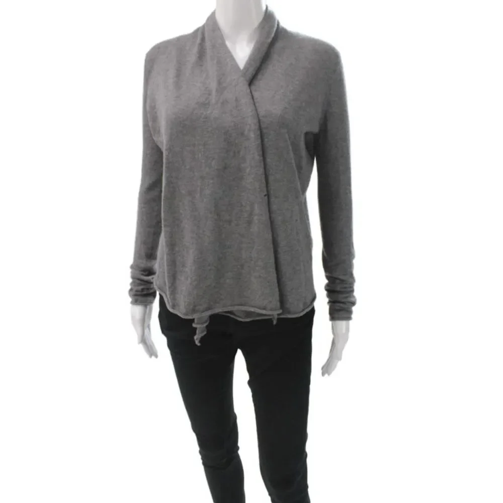 Calypso Saint Barth Women Cardigan Gray V-Neck Long Sleeve Size XS